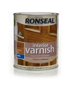 RONSEAL 36824 INTERIOR SATIN VARNISH MEDIUM OAK 250ML