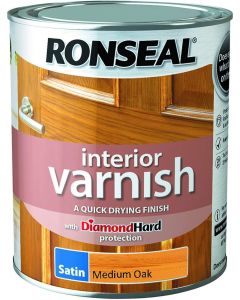 RONSEAL TRADE 38543 INTERIOR SATIN VARNISH MEDIUM OAK 750ML