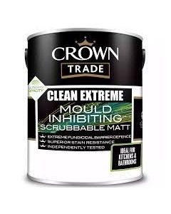 5093395 CROWN TRADE CLEAN EXTREME MOULD INHIBITING SCRUBBABLE MATT WHITE 5LTR