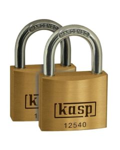 KASP K12540D2 PEMIUM BRASS PADLOCKS 40MM [TWIN PACK]