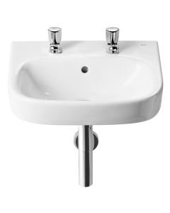 ROCA 325997001 DEBBA CLOAKROOM BASIN 450 X 370 2 TAPHOLES WHITE