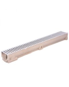 (C) ACO 47000 RAINDRAIN DOMESTIC CHANNEL DRAIN 1M X 118MM X 97MM - A15 C/W GALV STEEL GRATING