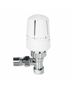 (C) STR12 WHITE/CHROME RADIATOR VALVE STRAIGHT 15MM