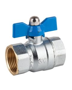 BBV209335B BUTTERFLY HANDLE VALVE 35MM BLUE