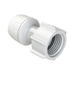 POLYPLUMB ENHANCED PB715EW STRAIGHT TAP CONNECTOR 15MM X 1/2" WHITE