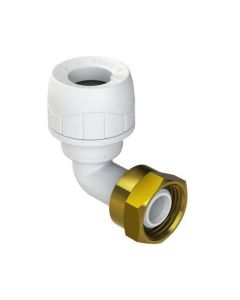 POLYPLUMB ENHANCED PB1715EW BENT TAP CONNECTOR 15MM X 1/2" WHITE