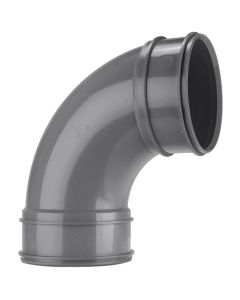 POLYPIPE SWB71SG 82MM(3") DOUBLE SOCKET BEND 92.1/2 DEG SOLVENT GREY