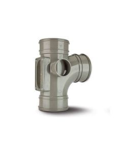 POLYPIPE SWA09SG 110MM(4") TRIPLE SOCKET ACCESS BRANCH 92.1/2 DEG SOLVENT GREY