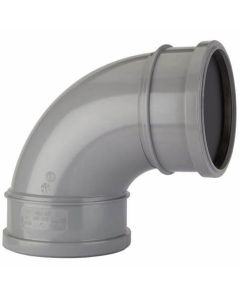 (C) POLYPIPE SB417G 110MM(4") DOUBLE SOCKET BEND 92.1/2 DEG GREY