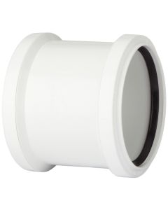 POLYPIPE SH44W 110MM(4") DOUBLE SOCKET COUPLING WHITE