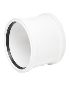 POLYPIPE SH45W 110MM(4") DOUBLE SOCKET SLIP COUPLING WHITE