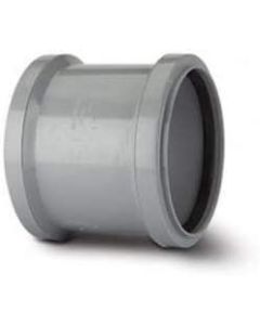 POLYPIPE SH45G 110MM(4") DOUBLE SOCKET SLIP COUPLING GREY