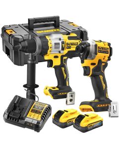 DEWALT DCK2052H2T-GB  18VOLT BRUSHLESS TWIN KIT   C/W  2 X 5AH POWERSTACK BATTERIES