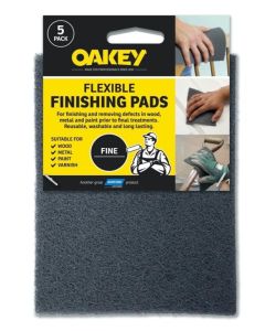 66261127471 OAKEY NYLON FLEXIBLE FINISHING  PADS GREY 150MMX115MM (PK OF 5)