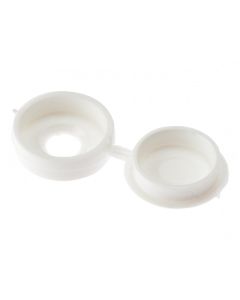 100HCC0 FORGEFIX NO 6-8 WHITE PLASTIC HINGED COVER CAPS [PK-100]