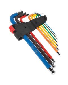 PREMIER AK7190 9PC ANTI SLIP LONG BALL-END HEX KEY SET