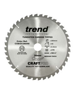 (C) TREND CSB/CC26040  CRAFT PRO TCT SAWBLADE 260MM X 30MM  40TH