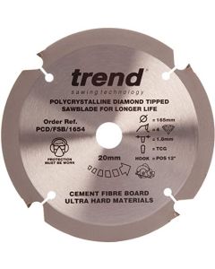 (C) PCD/FSB/1604 POLYCRYSTALLINE DIAMOND TIPPED SAWBLADE 160mm x 20mm 4 TEETH