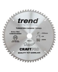 TREND MITRE SAW CROSSCUT SAWBLADE CSB/CC30564 305 X60T X30MM