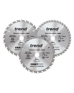 CSB/165/3PK/C 165MM x 20MM SAWBLADE MIXED TRIPLE PACK 24T X 2/40T